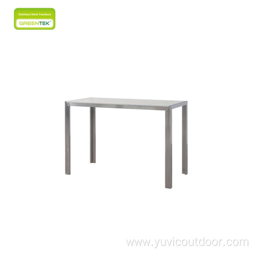 Plastic Wood With Stainless Steel Bar Table